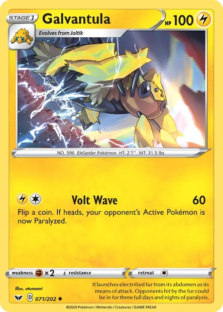 Galvantula, Pokémon card SSH 71 — Sword & Shield set