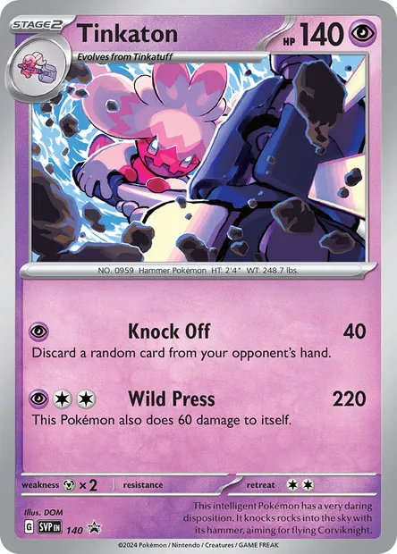 Tinkaton, Pokémon card PR-SV 140 — SVP Black Star Promos set