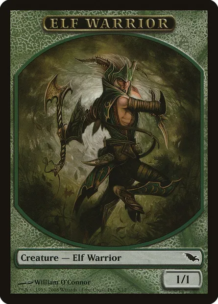 Elf Warrior, carte Magic TSHM 5 — extension Shadowmoor Tokens