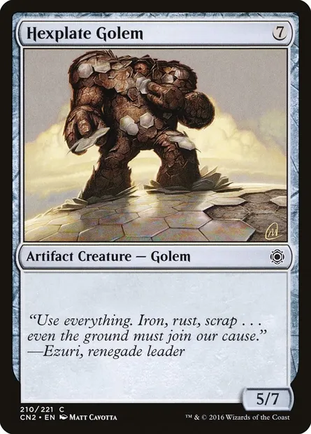 Golem d'hexaplaques, carte Magic CN2 210 — extension Conspiracy: Take the Crown