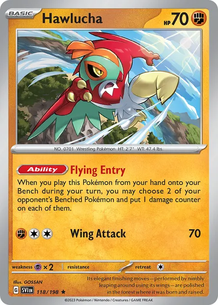 Hawlucha, Pokémon card SVI 118 — Scarlet & Violet set