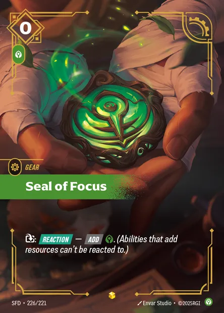 Seal of Focus, Riftbound card SFD 226 — Spiritforged set
