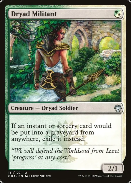 Dryad Militant, Magic card GK1 111 — GRN Guild Kit set