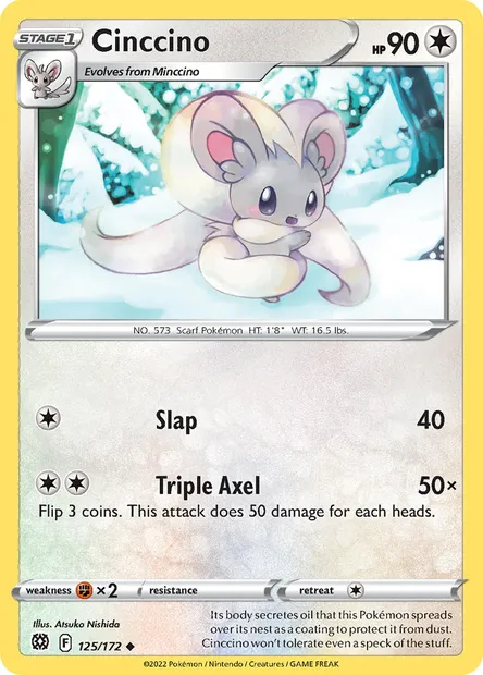 Cinccino, Pokémon card BRS 125 — Brilliant Stars set