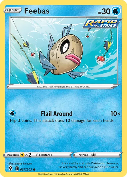Feebas, Pokémon card EVS 37 — Evolving Skies set