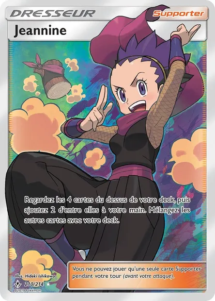 Jeannine, carte Pokémon UNB 210 — extension Alliance Infaillible