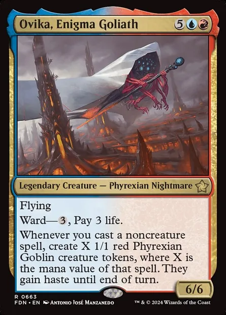 Ovika, Enigma Goliath, Magic card FDN 663 — Foundations set
