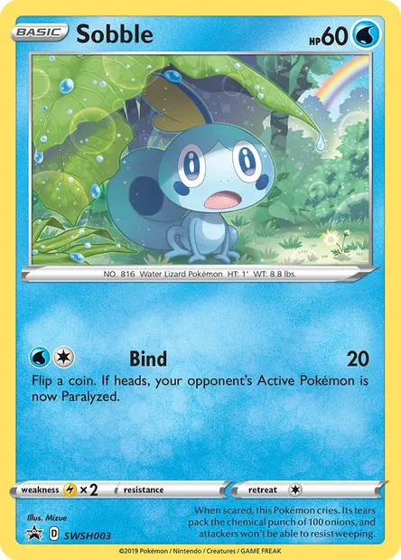 Sobble, Pokémon card SWSH 003 — SWSH Black Star Promos set
