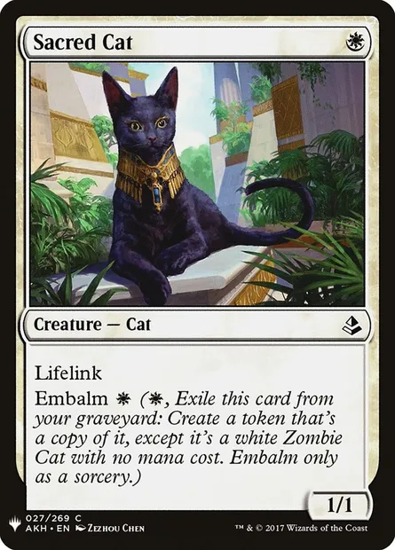 Sacred Cat, Magic card PLST AKH-27 — The List set