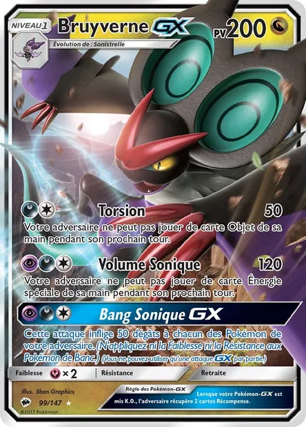 Bruyverne GX, carte Pokémon BUS 99 — extension Ombres Ardentes