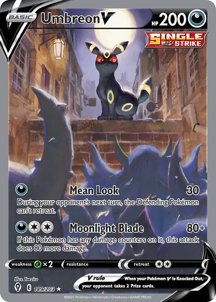 Umbreon V, Pokémon card EVS 189 — Evolving Skies set