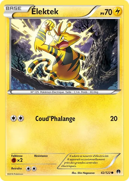 Élektek, carte Pokémon BKP 42 — extension Rupture Turbo
