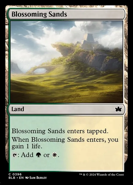 Blossoming Sands, Magic card BLB 396 — Bloomburrow set