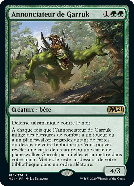 Annonciateur de Garruk, carte Magic M21 185 — extension Core Set 2021