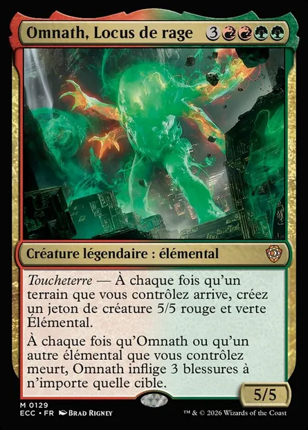 Omnath, Locus de rage, carte Magic ECC 129 — extension Lorwyn Eclipsed Commander