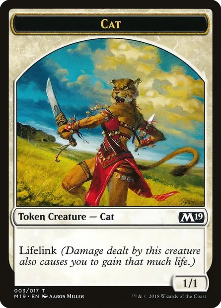 Cat, carte Magic TM19 3 — extension Core Set 2019 Tokens