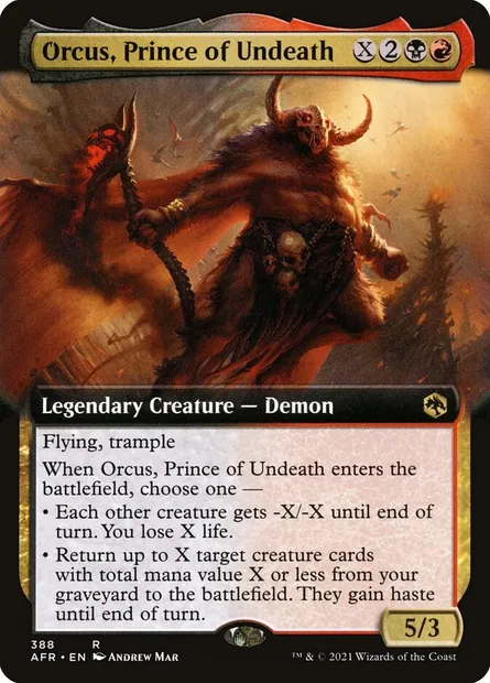 Orcus, Prince of Undeath, Magic card AFR 388 — Adventures in the Forgotten Realms set