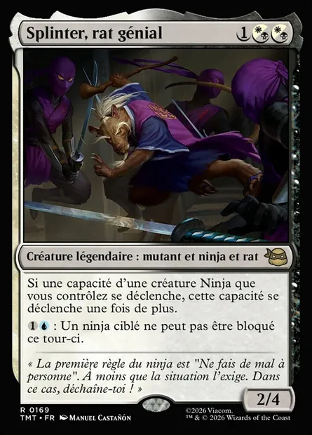 Splinter, rat génial, carte Magic TMT 169 — extension Teenage Mutant Ninja Turtles