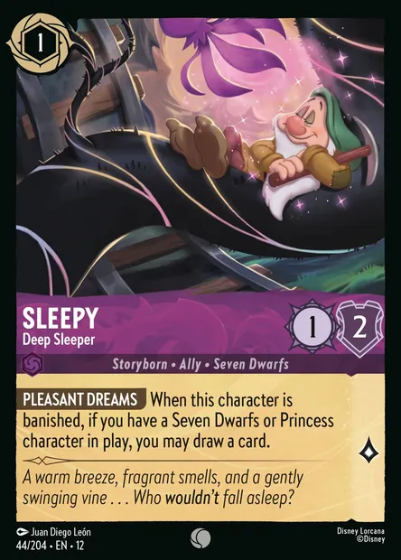 Sleepy - Deep Sleeper, Disney Lorcana card CH12-044 — Wilds Unknown set