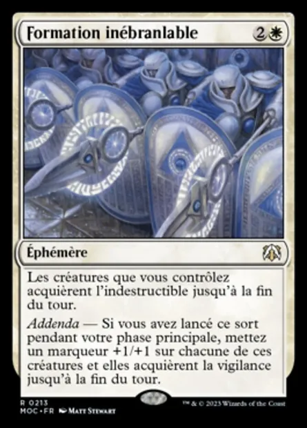 Formation inébranlable, carte Magic MOC 213 — extension March of the Machine Commander