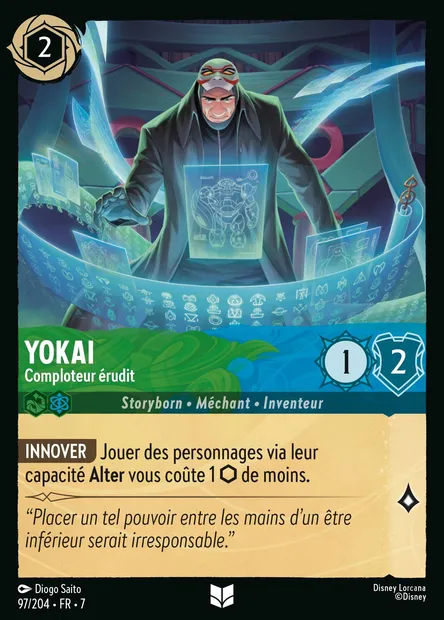 Yokai - Comploteur érudit, carte Disney Lorcana CH7-097 — extension L'île d'Archazia