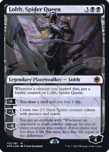 Lolth, Spider Queen, Magic card PAFR 112a — Adventures in the Forgotten Realms Promos set