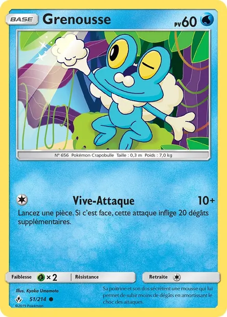 Grenousse, carte Pokémon UNB 51 — extension Alliance Infaillible