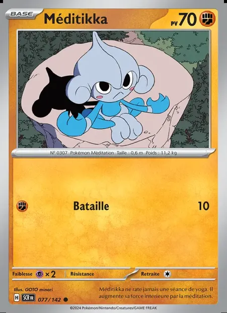 Méditikka, carte Pokémon SCR 077 — extension Couronne Stellaire