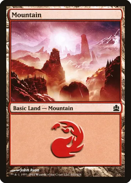 Mountain, Magic card CMD 311 — Commander 2011 set