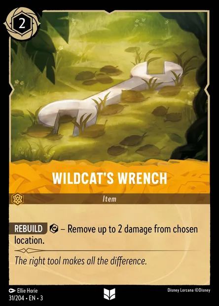 Wildcat's Wrench, Disney Lorcana card CH3-031 — Into the Inklands set