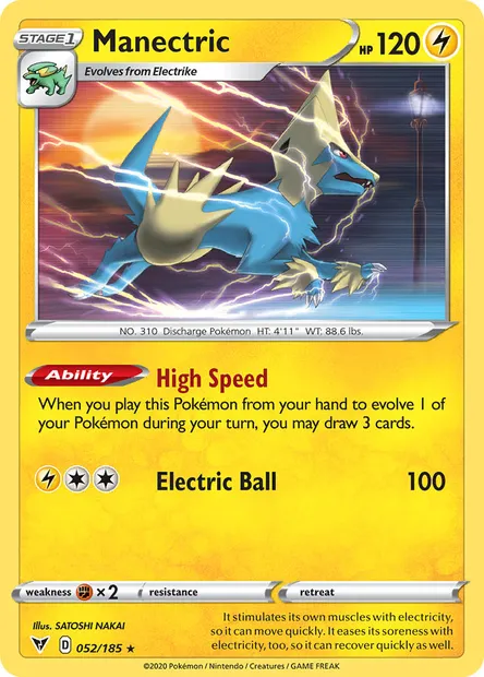 Manectric, Pokémon card VIV 52 — Vivid Voltage set