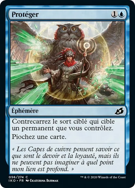 Protéger, carte Magic IKO 56 — extension Ikoria: Lair of Behemoths
