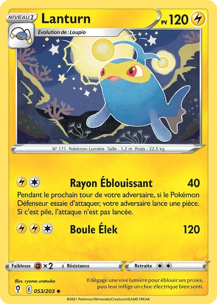 Lanturn, carte Pokémon EVS 53 — extension Évolution Céleste