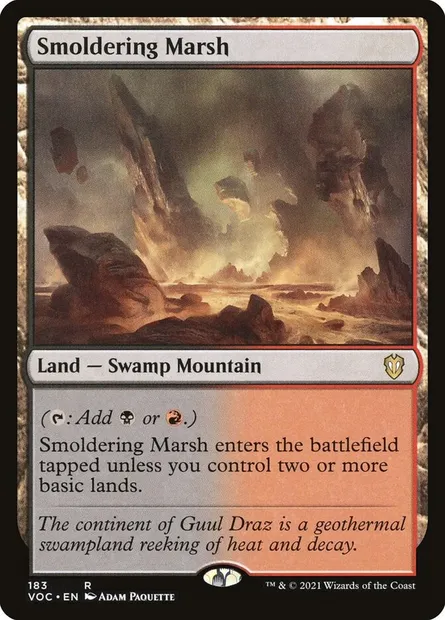 Smoldering Marsh, Magic card VOC 183 — Crimson Vow Commander set
