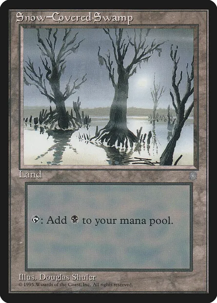 Snow-Covered Swamp, Magic card ICE 372 — Ice Age set