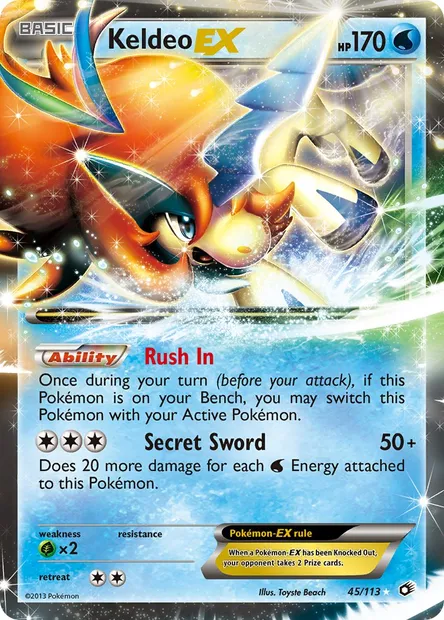 Keldeo-EX, Pokémon card LTR 45 — Legendary Treasures set