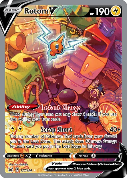 Rotom V, Pokémon card LOR 177 — Lost Origin set