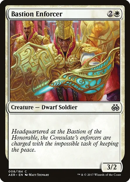 Bastion Enforcer, Magic card AER 8 — Aether Revolt set