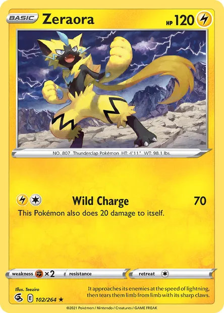 Zeraora, Pokémon card FST 102 — Fusion Strike set