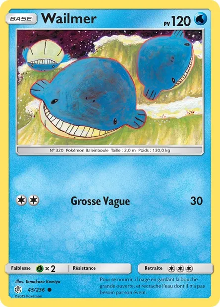 Wailmer, carte Pokémon CEC 45 — extension Éclipse Cosmique