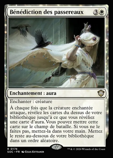 Bénédiction des passereaux, carte Magic SOC 174 — extension Secrets of Strixhaven Commander