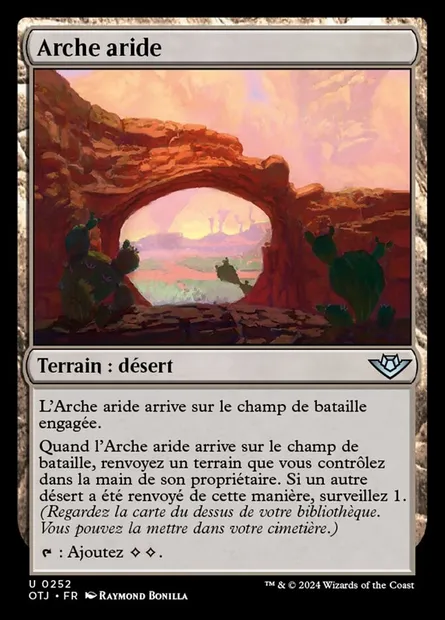 Arche aride, carte Magic OTJ 252 — extension Outlaws of Thunder Junction