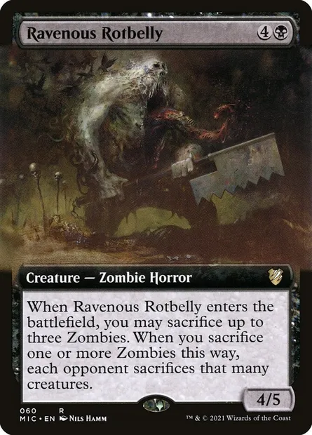 Ravenous Rotbelly, Magic card MIC 60 — Midnight Hunt Commander set