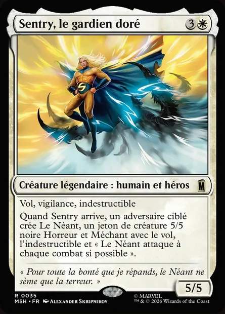 Sentry, le gardien doré, carte Magic MSH 35 — extension Marvel Super Heroes