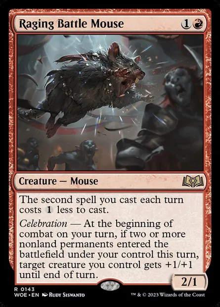 Raging Battle Mouse, Magic card WOE 143 — Wilds of Eldraine set