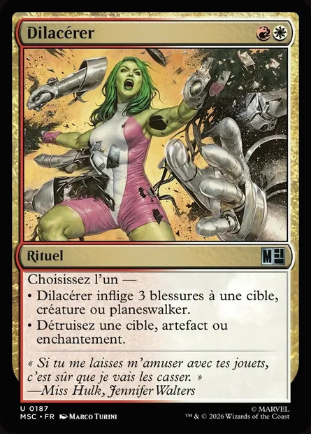 Dilacérer, carte Magic MSC 187 — extension Marvel Super Heroes Commander