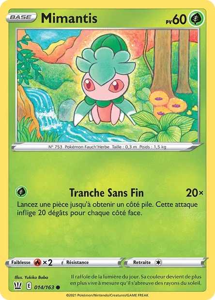 Mimantis, carte Pokémon BST 14 — extension Styles de combat