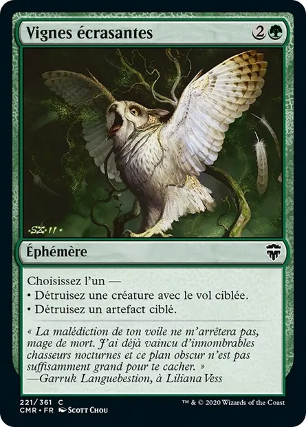 Vignes écrasantes, carte Magic CMR 221 — extension Commander Legends