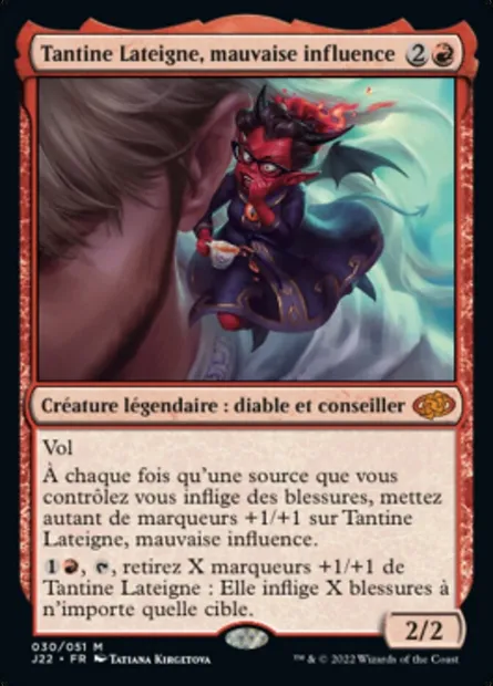 Tantine Lateigne, mauvaise influence, carte Magic J22 30 — extension Jumpstart 2022