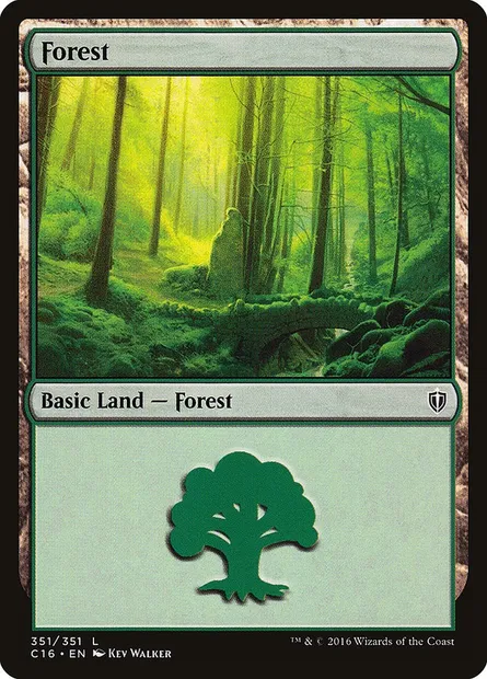 Forest, Magic card C16 351 — Commander 2016 set